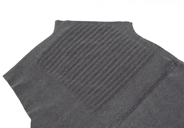 イッセイミヤケ エーポックISSEY MIYAKE A-POC INSIDE ラインメッシュデザインアシンメトリートップス グレー2 K-125755_003