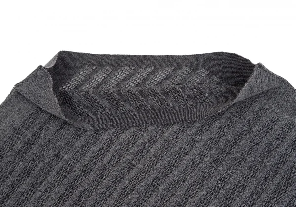 イッセイミヤケ エーポックISSEY MIYAKE A-POC INSIDE ラインメッシュデザインアシンメトリートップス グレー2 K-125755_005