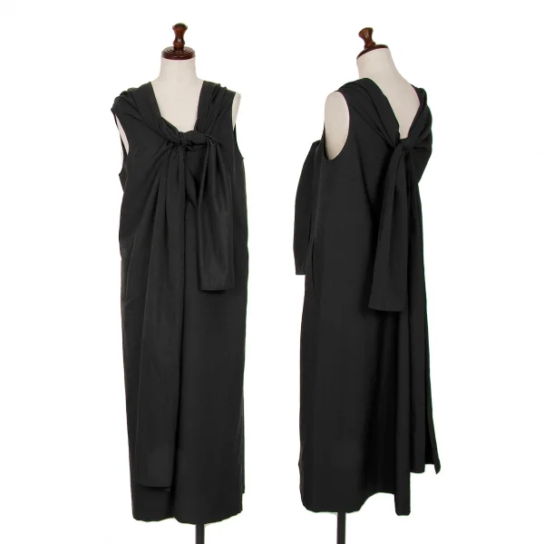 Y's Stole Design Sleeveless Shirt Dress Black S-M K-125770_001