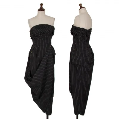 Jean Paul GAULTIER FEMME Asymmetric Drape Tube Top Dress