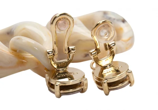 プラダPRADA ビジュー 装飾マーブルリングイヤリング ベージュ K-125796_009