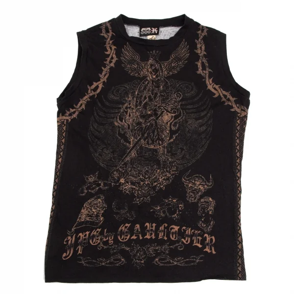 Jean-Paul GAULTIER PARIS Printed Tank Top Black 48 K-125804_001