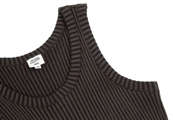 ジャンポールゴルチエ オムJean Paul GAULTIER HOMME バイカラーストレッチリブタンクトップ カーキ黒48 K-125814_003