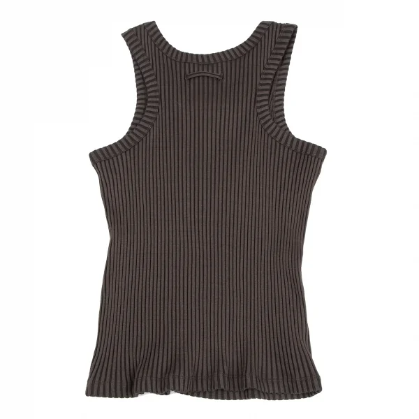 ジャンポールゴルチエ オムJean Paul GAULTIER HOMME バイカラーストレッチリブタンクトップ カーキ黒48 K-125814_006