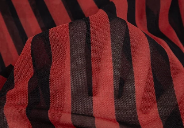 ジャンポールゴルチエ オムJean Paul GAULTIER HOMME コード装飾ストライプパワーネットタンクトップ 黒赤48 K-125818_011