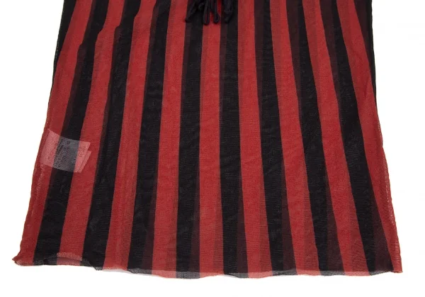 ジャンポールゴルチエ オムJean Paul GAULTIER HOMME コード装飾ストライプパワーネットタンクトップ 黒赤48 K-125818_007