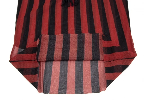 ジャンポールゴルチエ オムJean Paul GAULTIER HOMME コード装飾ストライプパワーネットタンクトップ 黒赤48 K-125818_008
