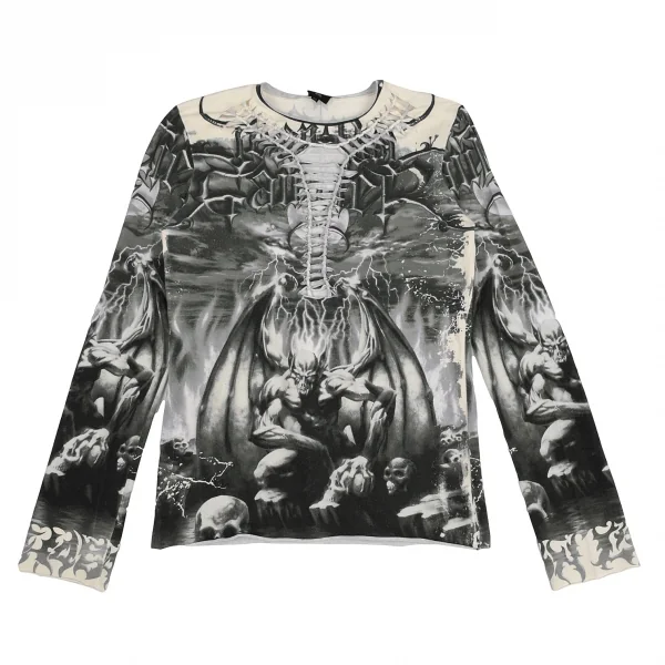 Jean-Paul GAULTIER HOMME Gargoyle Printed Cutting T Shirt Grey 48 K-125833_001