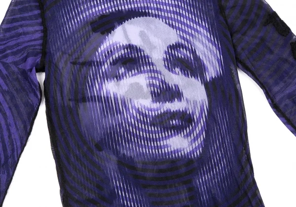 Jean-Paul GAULTIER HOMME Embroidery Printed Mesh T Shirt K-125838_012