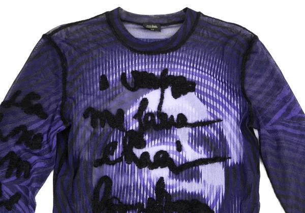 Jean-Paul GAULTIER HOMME Embroidery Printed Mesh T Shirt K-125838_002