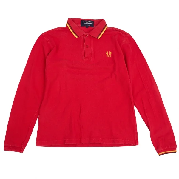 コムデギャルソンシャツ×フレッドペリーCOMME des GARCONS SHIRT×FRED PERRY ポイント刺繍長袖ポロシャツ 赤S K-125882_001
