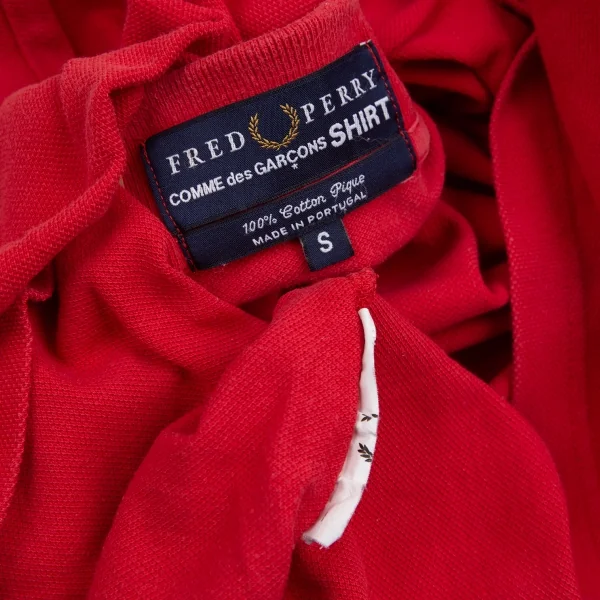 コムデギャルソンシャツ×フレッドペリーCOMME des GARCONS SHIRT×FRED PERRY ポイント刺繍長袖ポロシャツ 赤S K-125882_014