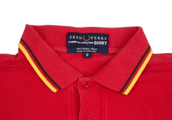 コムデギャルソンシャツ×フレッドペリーCOMME des GARCONS SHIRT×FRED PERRY ポイント刺繍長袖ポロシャツ 赤S K-125882_003