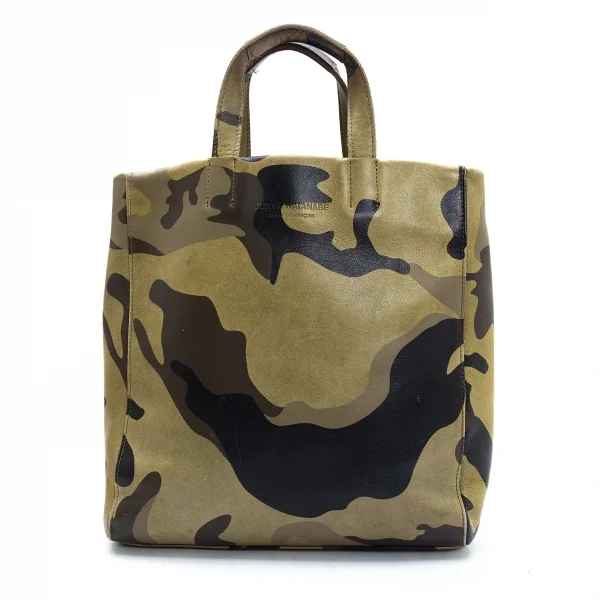 ジュンヤワタナベ コムデギャルソンJUNYA WATANABE COMME des GARCONS レザーカモミニトートバッグ カーキ K-125894_001