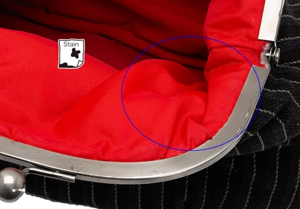 ジュンヤワタナベ コムデギャルソンJUNYA WATANABE COMME des GARCONS ストライプがま口ハンドバッグ チャコール K-125895_010