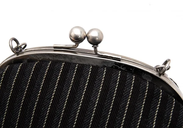 ジュンヤワタナベ コムデギャルソンJUNYA WATANABE COMME des GARCONS ストライプがま口ハンドバッグ チャコール K-125895_008