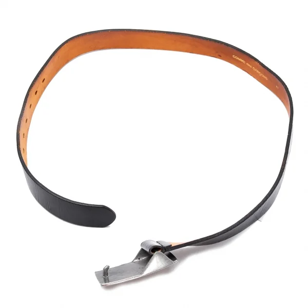 コムデギャルソンCOMME des GARCONS スクエアバックルレザーベルト 黒87 K-125897_002