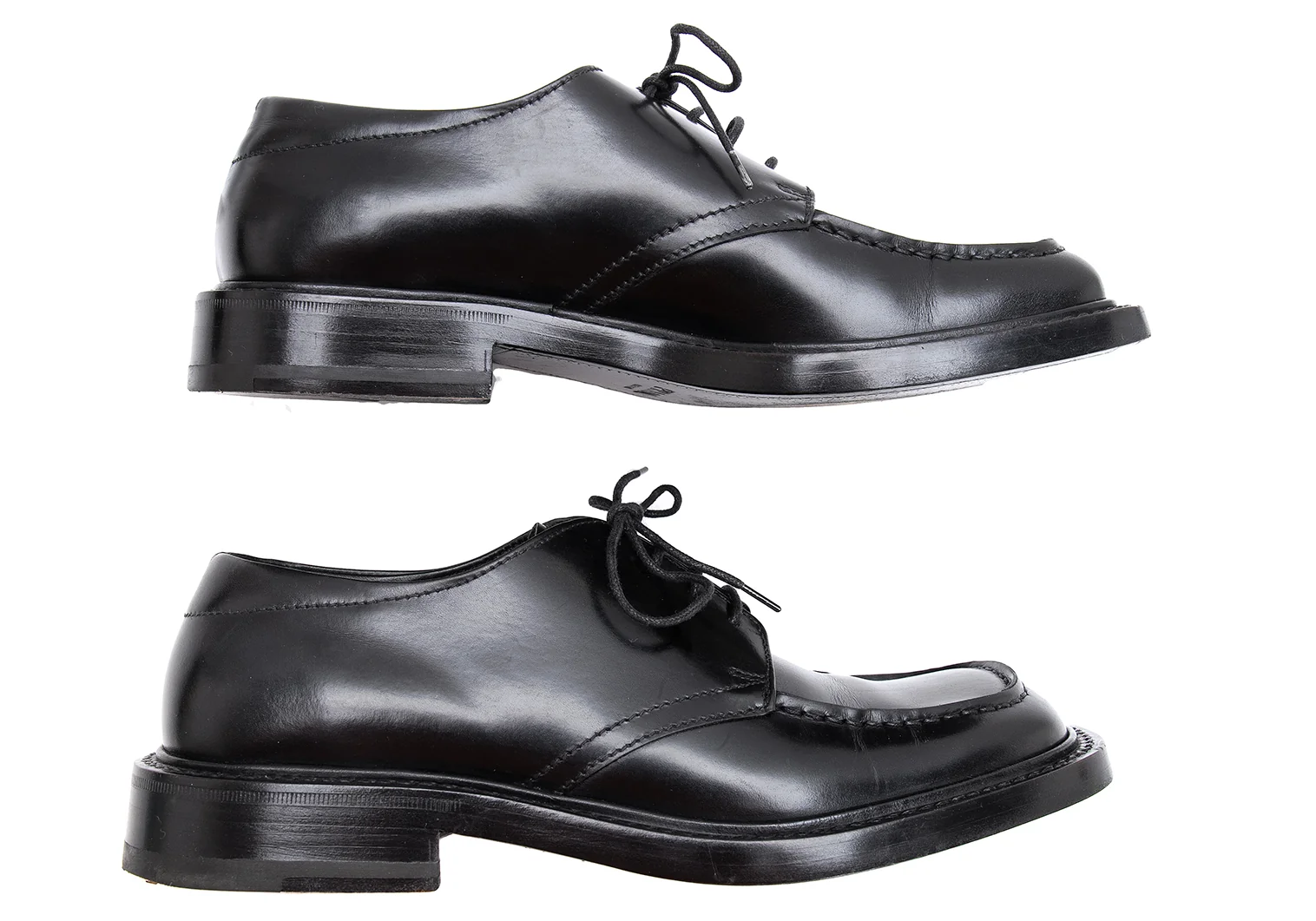PRADA/プラダ/スクエアトゥシューズ/size9/黒/レザー PRADA レザー スクエアトゥ シューズ ブラック メンズ