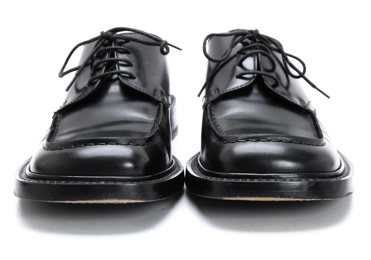 PRADA スクエアトゥ　ブラックパンプス プラダPRADA スクエアトゥレザーシューズ 黒5 1/2(24.5cm位