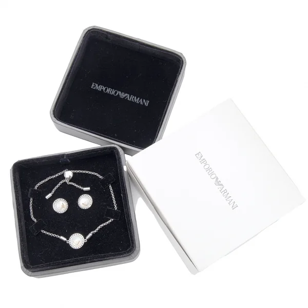 エンポリオアルマーニEMPORIO ARMANI スタッズイーグルピアス&ブレスレットセット シルバー K-125909_002
