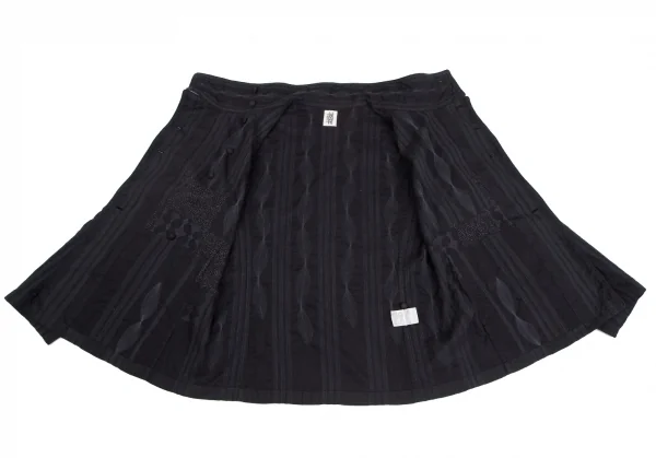 イッセイミヤケ ハートISSEY MIYAKE HaaT インドコットンマルチパターンステッチ刺繍ジャケット 墨黒2 K-125921_011