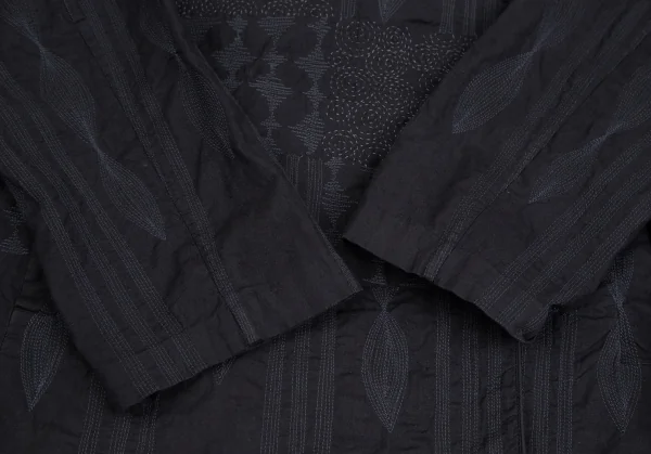 イッセイミヤケ ハートISSEY MIYAKE HaaT インドコットンマルチパターンステッチ刺繍ジャケット 墨黒2 K-125921_006