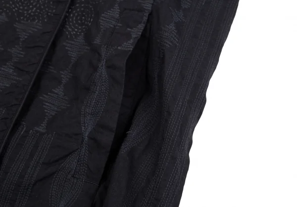 イッセイミヤケ ハートISSEY MIYAKE HaaT インドコットンマルチパターンステッチ刺繍ジャケット 墨黒2 K-125921_009