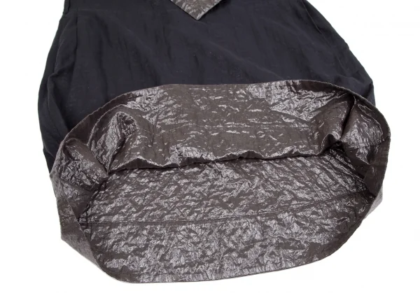 イッセイミヤケ ハートISSEY MIYAKE HaaT シャイニー切替カシュクールワンピース チャコール3 K-125922_011