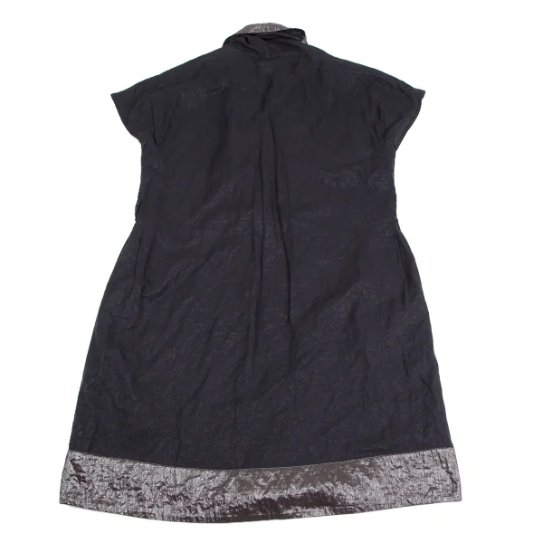 イッセイミヤケ ハートISSEY MIYAKE HaaT シャイニー切替カシュクールワンピース チャコール3 K-125922_012