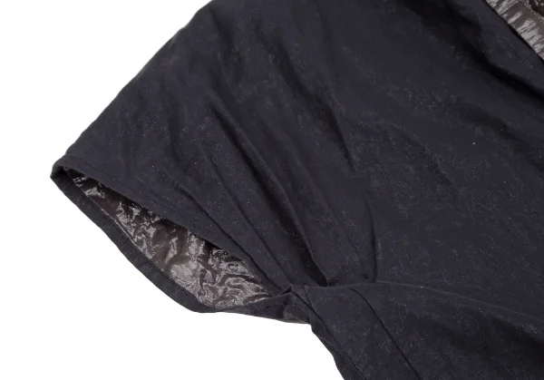 イッセイミヤケ ハートISSEY MIYAKE HaaT シャイニー切替カシュクールワンピース チャコール3 K-125922_006