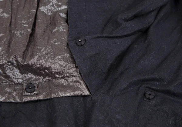 イッセイミヤケ ハートISSEY MIYAKE HaaT シャイニー切替カシュクールワンピース チャコール3 K-125922_008