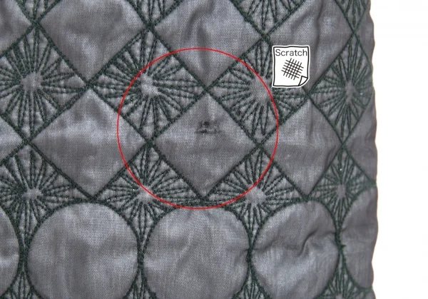 イッセイミヤケハートタマシャISSEY MIYAKE HaaT TaMaSHa チェーン装飾刺繍ショルダーバッグ グレー緑 K-125931_010