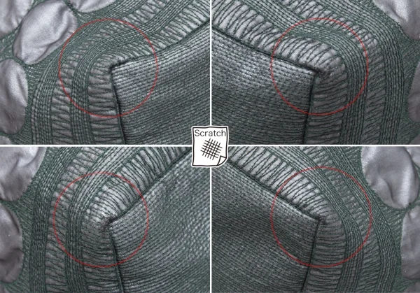 イッセイミヤケハートタマシャISSEY MIYAKE HaaT TaMaSHa チェーン装飾刺繍ショルダーバッグ グレー緑 K-125931_012