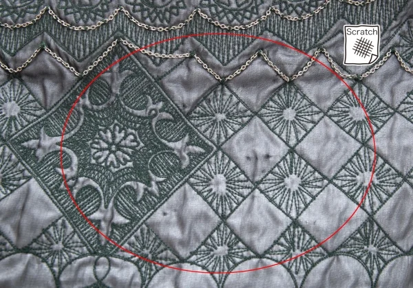 イッセイミヤケハートタマシャISSEY MIYAKE HaaT TaMaSHa チェーン装飾刺繍ショルダーバッグ グレー緑 K-125931_004