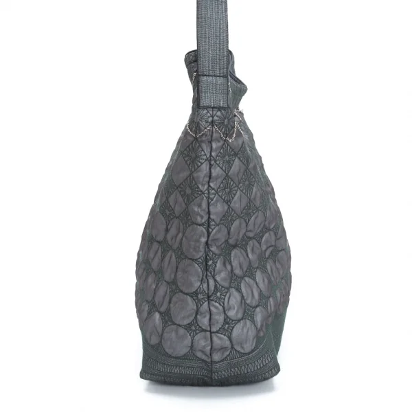イッセイミヤケハートタマシャISSEY MIYAKE HaaT TaMaSHa チェーン装飾刺繍ショルダーバッグ グレー緑 K-125931_006