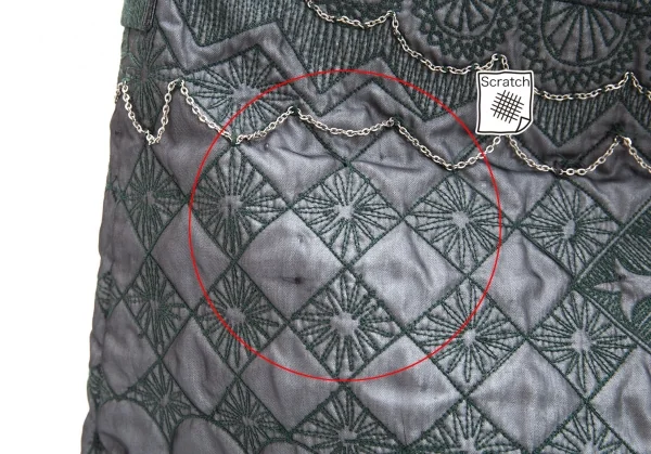イッセイミヤケハートタマシャISSEY MIYAKE HaaT TaMaSHa チェーン装飾刺繍ショルダーバッグ グレー緑 K-125931_008