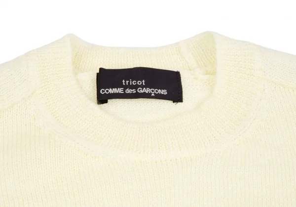 トリココムデギャルソンtricot COMME des GARCONS ウール袖ジャガードクルーネックニット クリームS位 K-125949_004