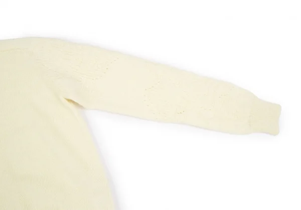 トリココムデギャルソンtricot COMME des GARCONS ウール袖ジャガードクルーネックニット クリームS位 K-125949_005
