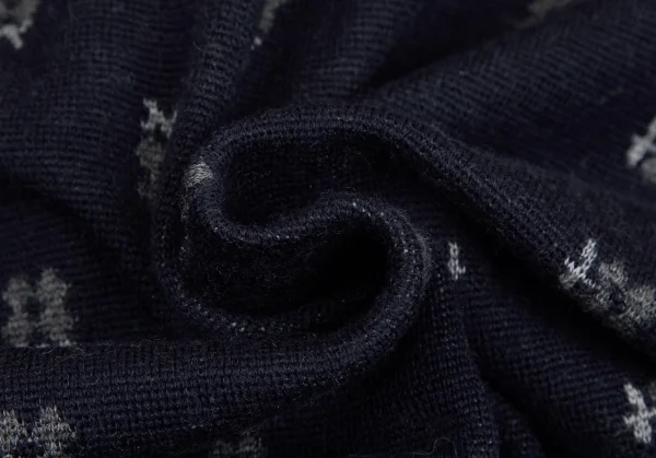 トリココムデギャルソンtricot COMME des GARCONS フラワージャガードインサイドアウトニットカーディガン グレー 紺S位 K-125955_012