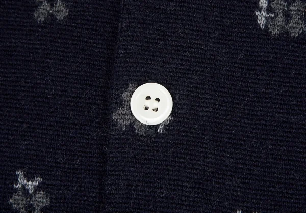 トリココムデギャルソンtricot COMME des GARCONS フラワージャガードインサイドアウトニットカーディガン グレー 紺S位 K-125955_005