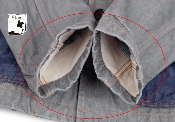 トリココムデギャルソンtricot COMME des GARCONS デニム切替メニーボタンラウンドカラージャケット グレーS K-125957_010