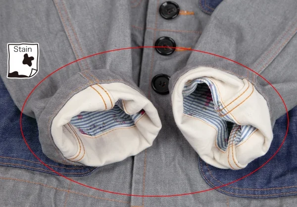 トリココムデギャルソンtricot COMME des GARCONS デニム切替メニーボタンラウンドカラージャケット グレーS K-125957_011