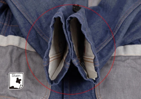 トリココムデギャルソンtricot COMME des GARCONS デニム切替メニーボタンラウンドカラージャケット インディゴS K-125958_010