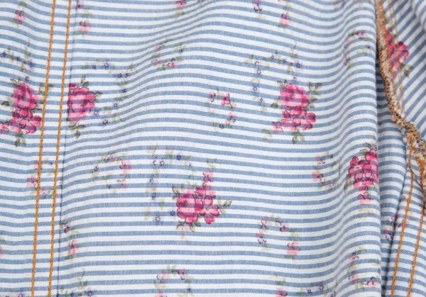 トリココムデギャルソンtricot COMME des GARCONS デニム切替メニーボタンラウンドカラージャケット インディゴS K-125958_015