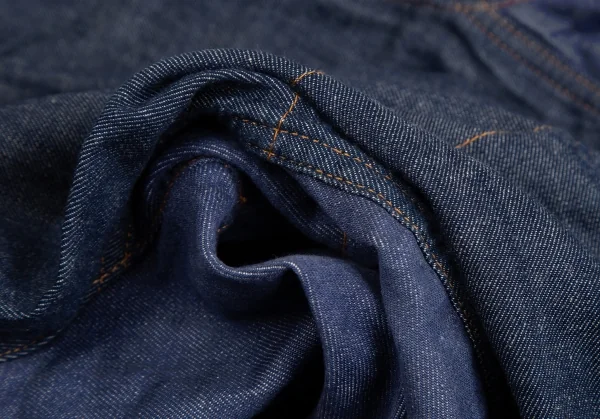 トリココムデギャルソンtricot COMME des GARCONS デニム切替メニーボタンラウンドカラージャケット インディゴS K-125958_017