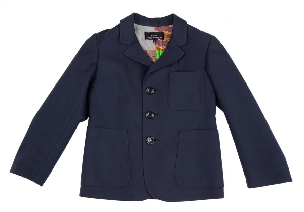 トリココムデギャルソンtricot COMME des GARCONS パッチワークプリントライニング3Bジャケット 紺S K-125960_003