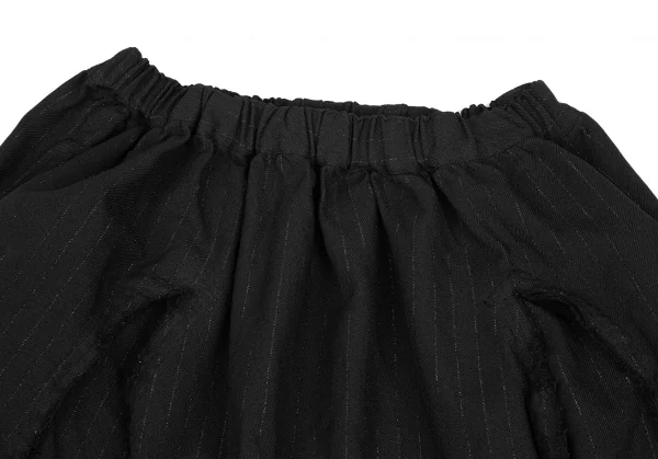 コムコム コムデギャルソンCOMME des GARCONS ポリストライプサイドカットオフデザインスカート 黒XS K-125974_003