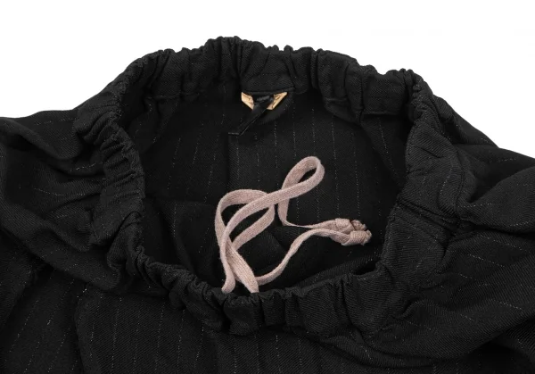 コムコム コムデギャルソンCOMME des GARCONS ポリストライプサイドカットオフデザインスカート 黒XS K-125974_004