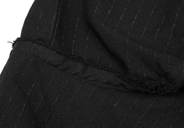 コムコム コムデギャルソンCOMME des GARCONS ポリストライプサイドカットオフデザインスカート 黒XS K-125974_007