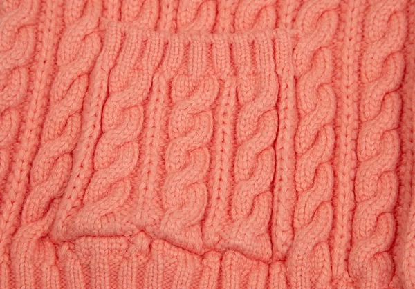 マカフィーMACPHEE ハイブリットコットンケーブルニットクルーネックカーディガン ピンクS K-125984_010